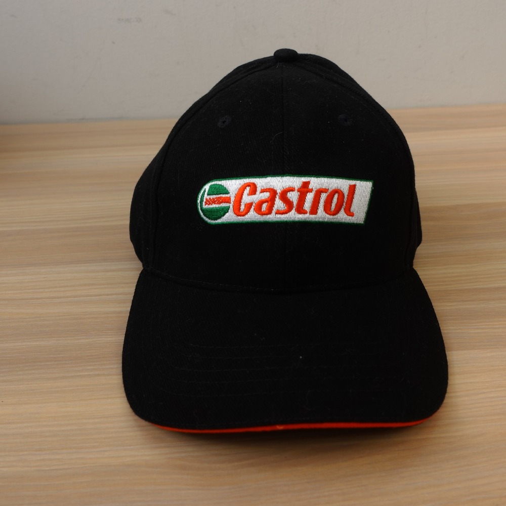 Castrol Oil Racing Strapback Hat Black Baseball Cap Retro Y2K Motorsport HELM